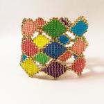 Stained Glass Bracelet Cuff Pattern, Beading..