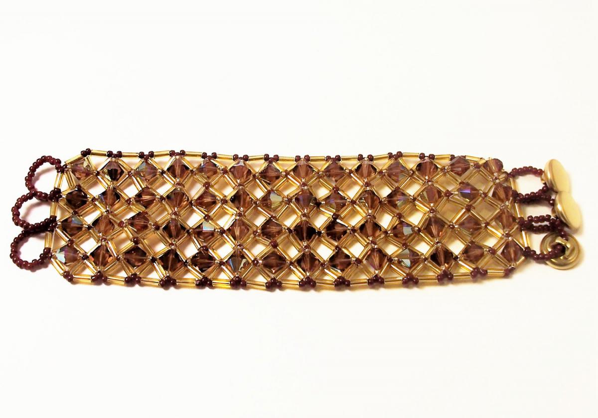Crystal Diamond Bracelet, Beading Tutorial In PDF on Luulla