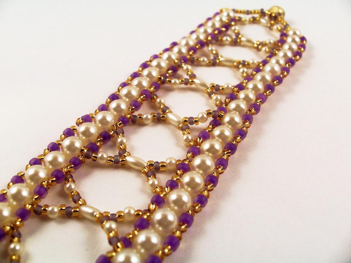 Pretty Pearls Bracelet Pattern, Beading Tutorial In Pdf