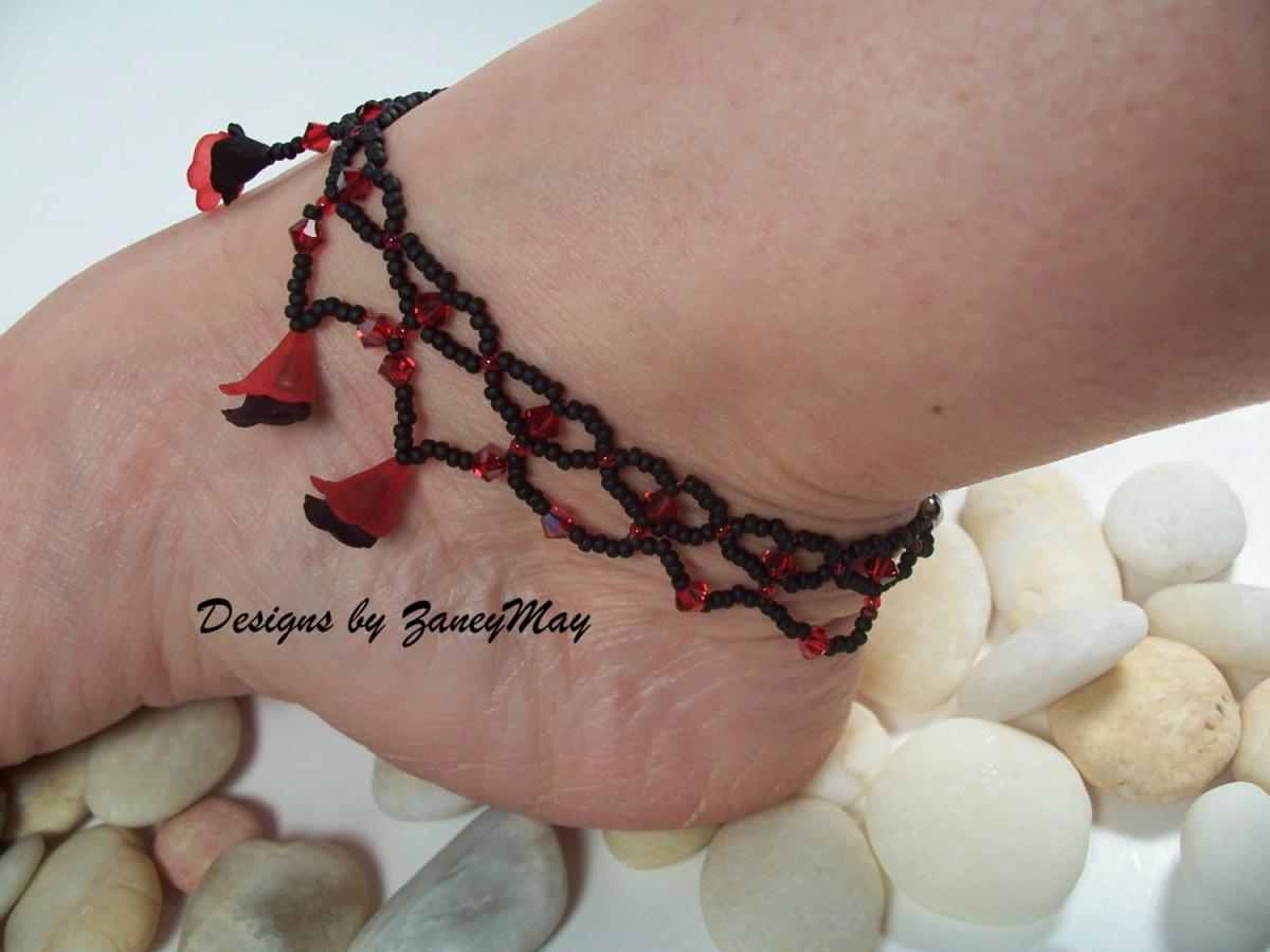 Little Hearts Anklet And Gypsy Anklet Pattern, Beading Tutorial In Pdf