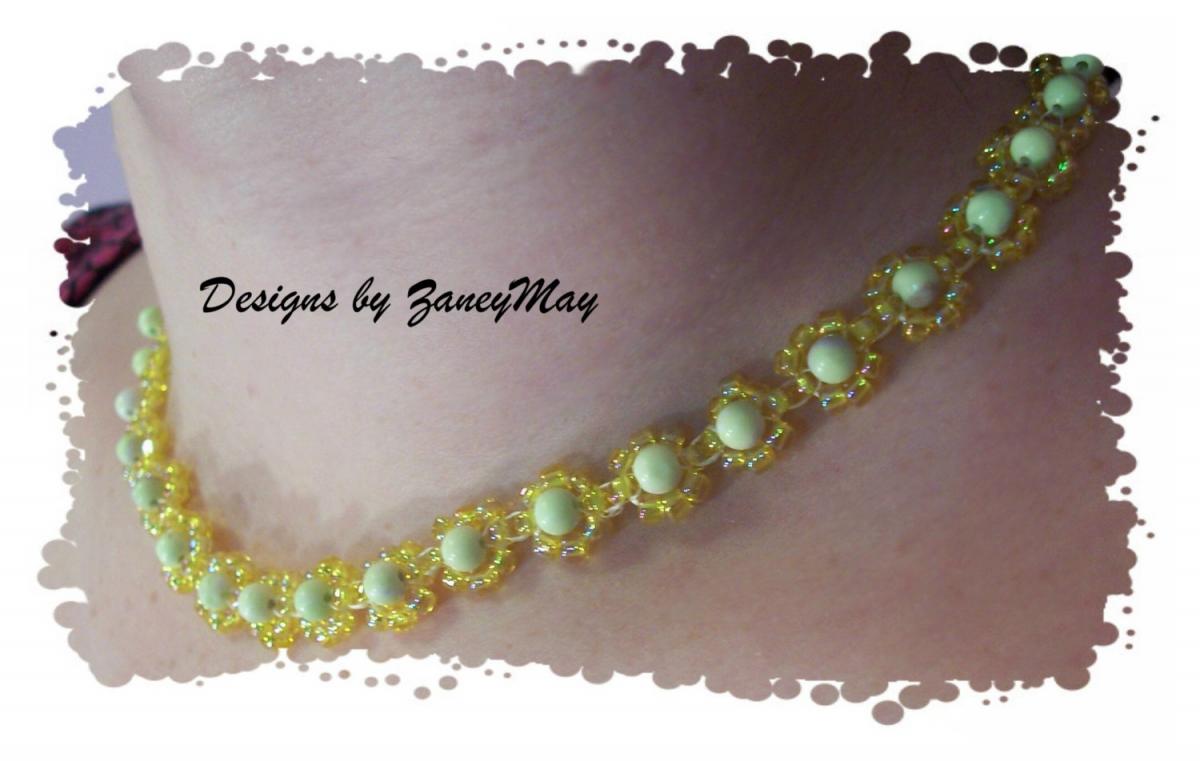 Daisy Necklace Pattern, Beading Tutorial In Pdf