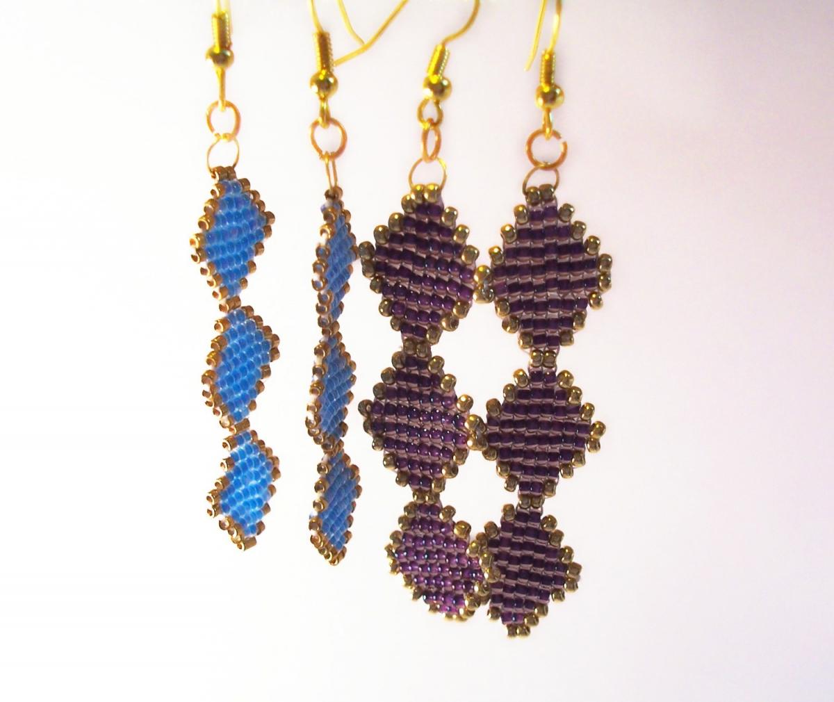 Stained Glass Earring Pattern, Beading Tutorial In Pdf