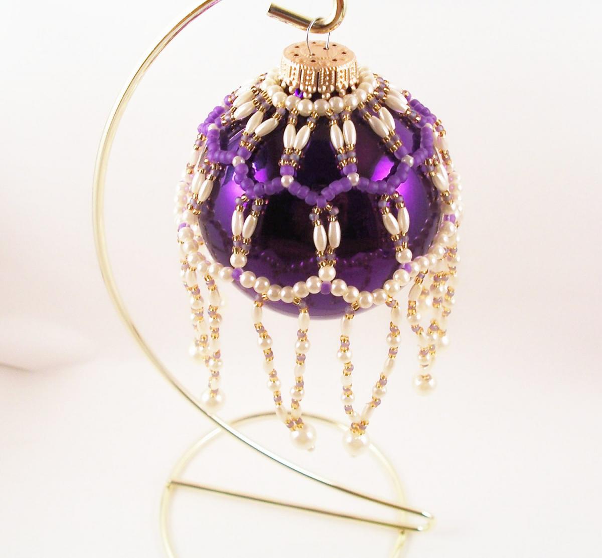 Pearl Ornament Cover Pattern, Beading Tutorial In Pdf