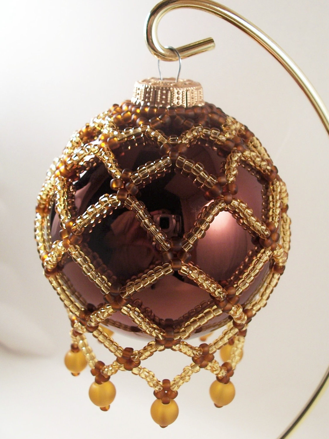 Net Ornament Cover Pattern, Beading Tutorial In Pdf