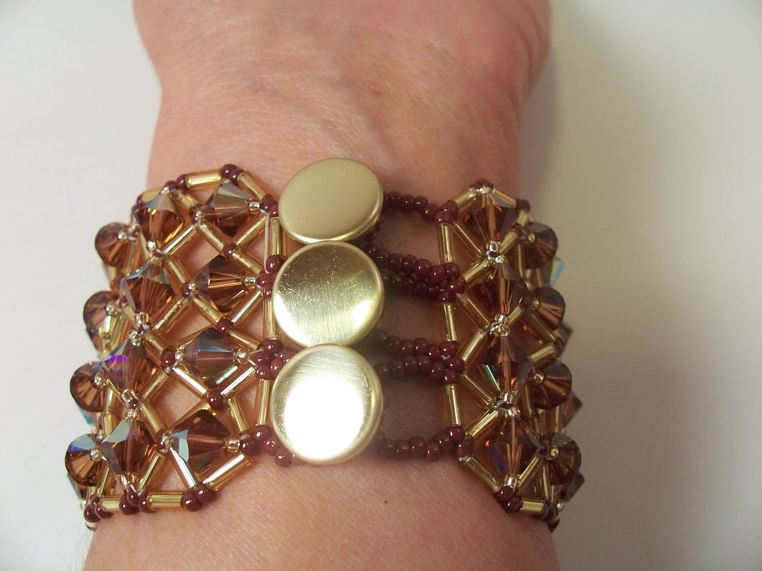 Crystal Diamond Bracelet, Beading Tutorial In PDF on Luulla