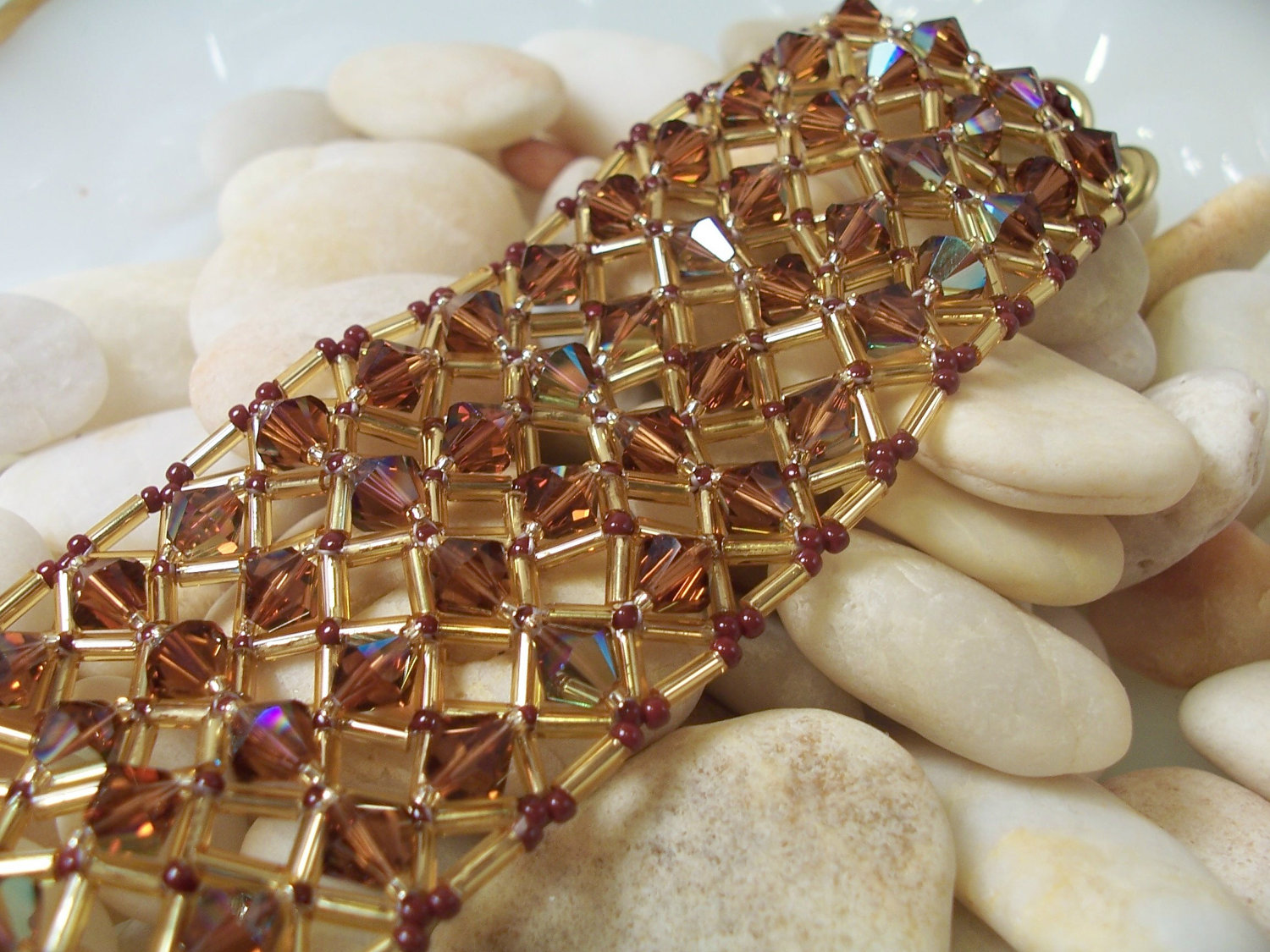 Crystal Diamond Bracelet, Beading Tutorial In PDF on Luulla